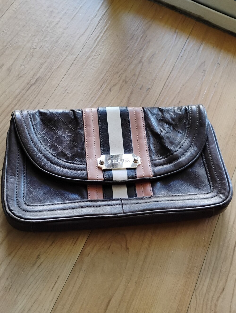 L.A.M.B. Vintage Brown Leather Clutch